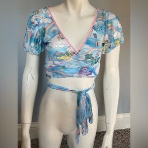 Dolls Kill x My Little Pony Rainbow Chaser Mesh Wrap Crop Top Clouds Pride Rave